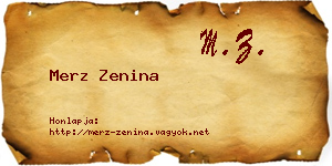Merz Zenina névjegykártya